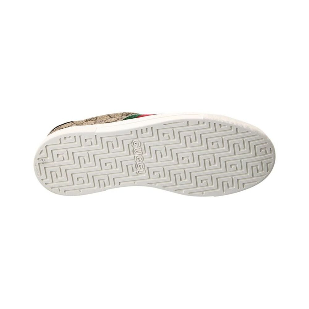 Gucci Ace Web Gg Supreme Canvas & Leather Sneaker - Picture 4 of 5